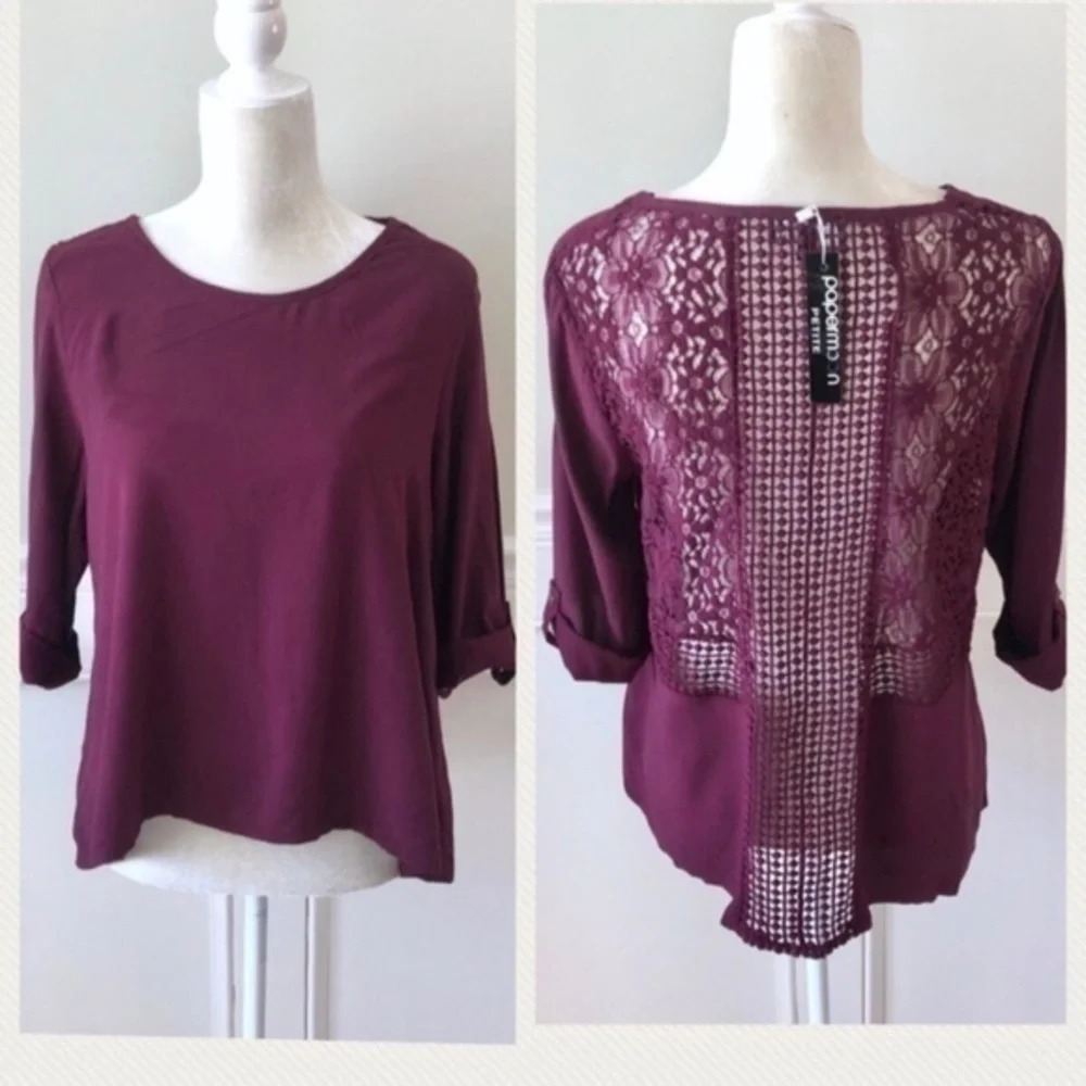 Stitch Fix Papermoon NWT Lace Back Blouse Top New